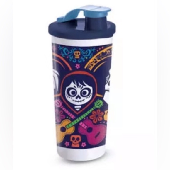 Tupperware 16 Oz Tumbler Disney  Coco Desing  Flip Top Seal Lid - Picture 1 of 4